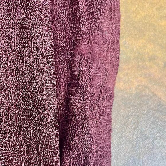 Lyssé Burgundy Women's Sheer Open Front Kimono Cardigan XL - Picture 10 of 12